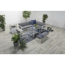 Aureum lounge dining set 4-dlg mat wit/ licht grijs
